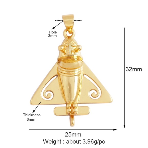 Ancient Astronaut Mayan Artifact Relic Reproduction Gold Tone Pendant Necklace - Picture 4 of 5